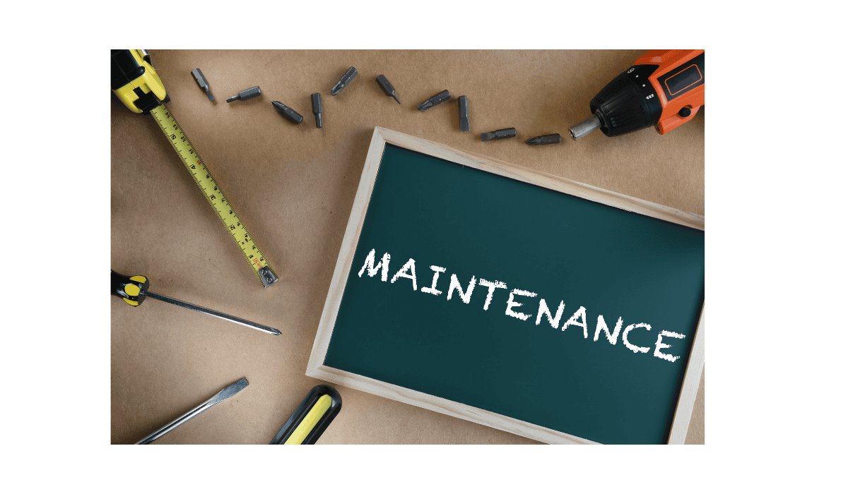 Maintenance sign and tools