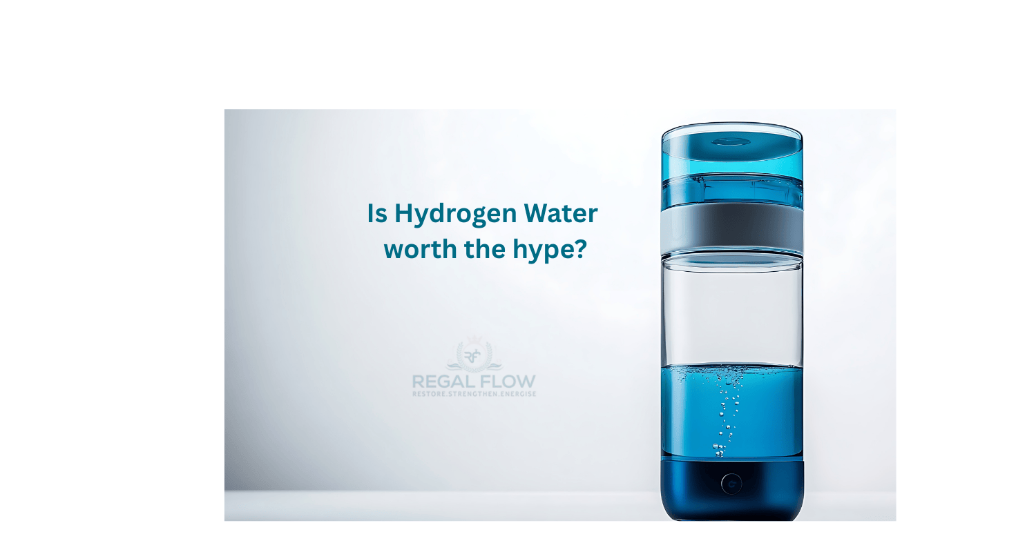 Hydrogen Water Graphic with regal flow logo