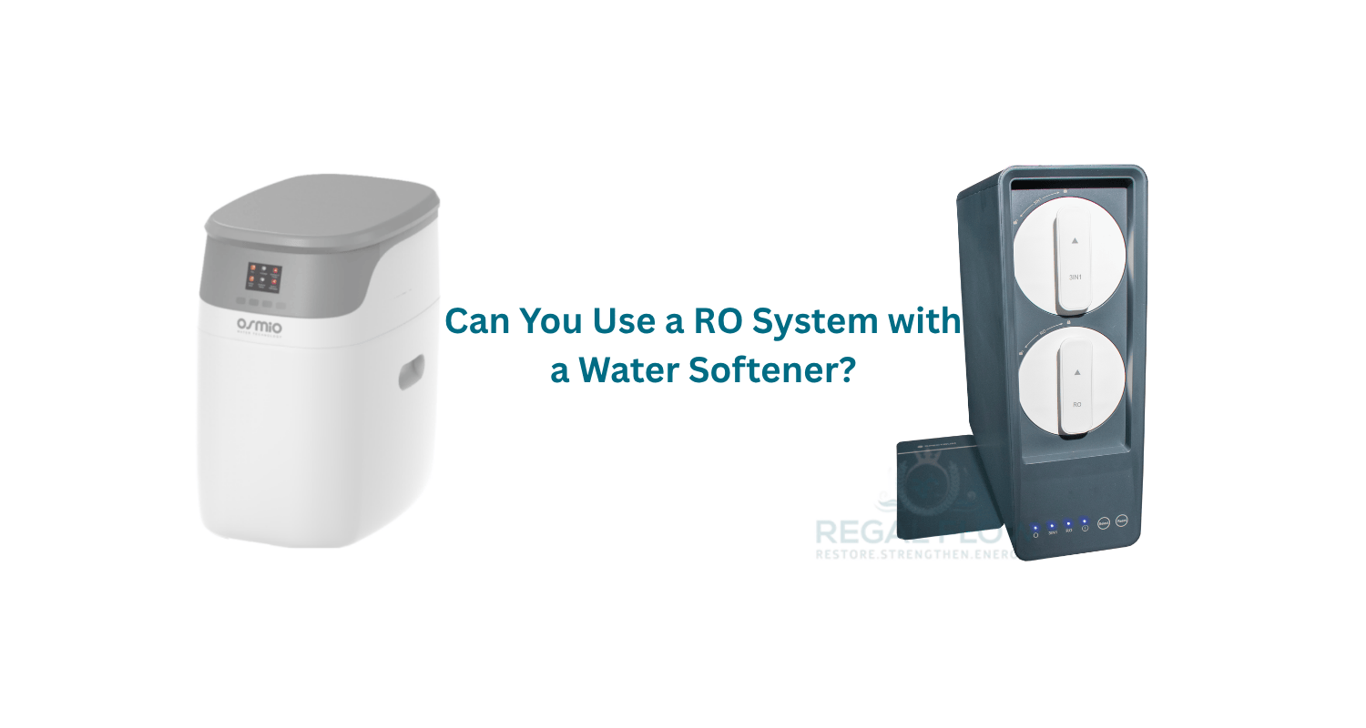 A water softener with a reverse osmosis system and a regal flow logo