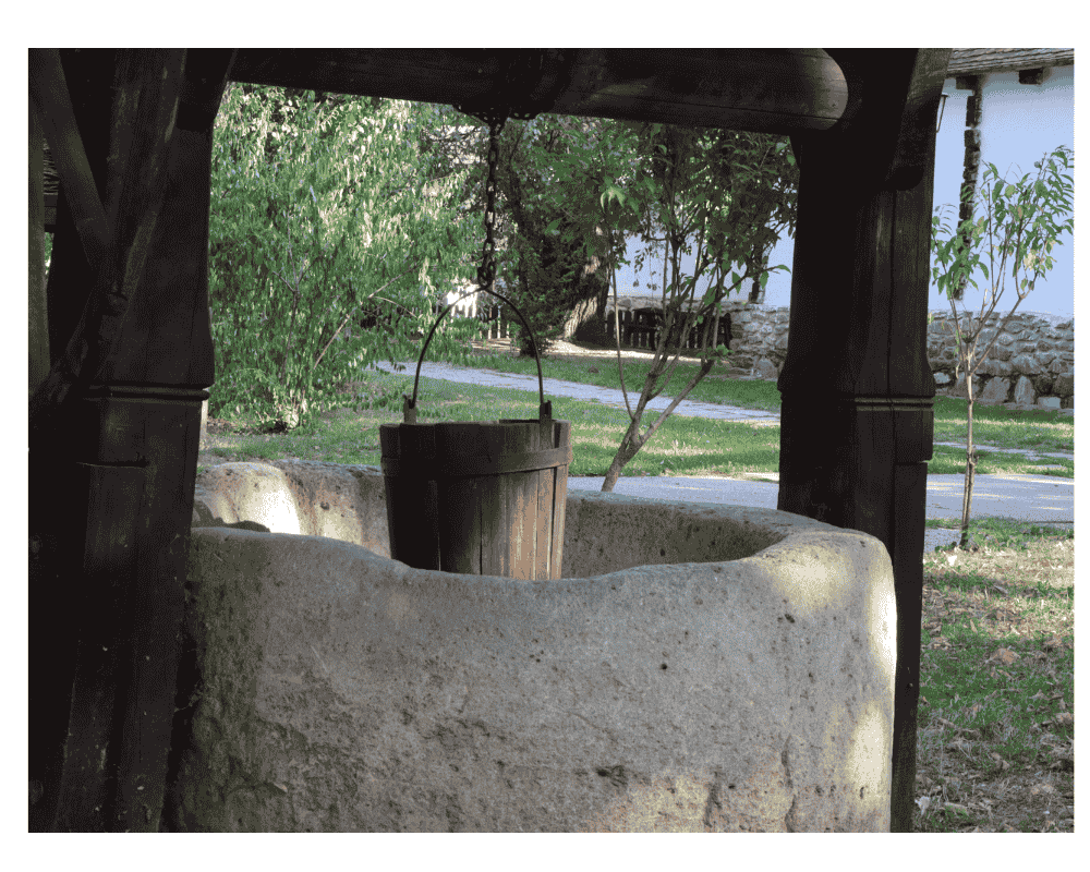 A bucket coming from a Well