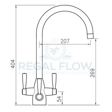clearwater filter tap dimensions with regal flow logo
