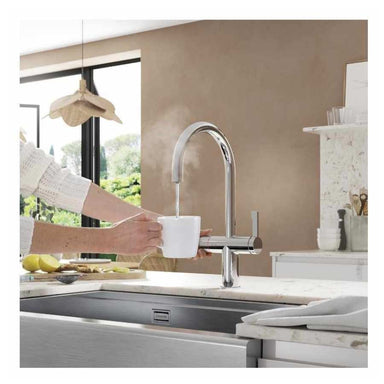 clearwater kettle tap pouring boiling water into a cup
