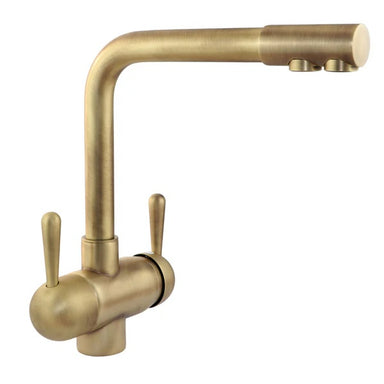 A hommix three way tap in bronze