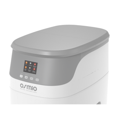 a white and grey osmio water softener control panel