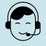 vector of a customer support agent with headset on