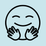 a vector of a smiling face with hands open