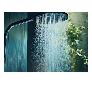 a shower with no hard water