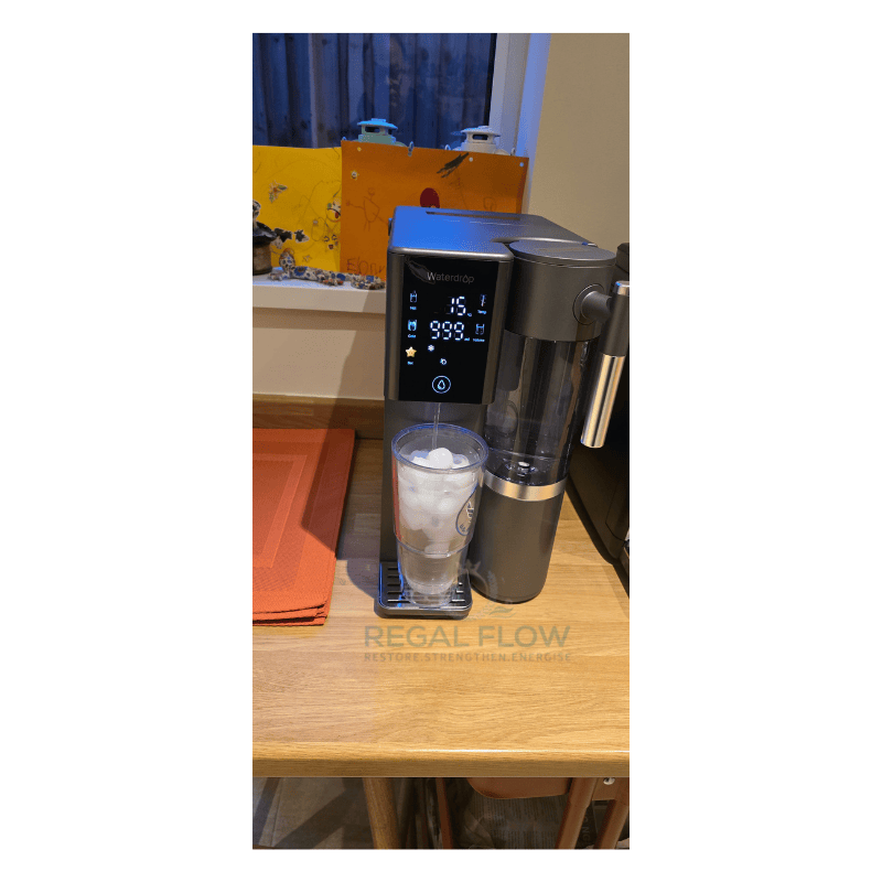 Waterdrop A2 countertop dispenser with regal flow logo