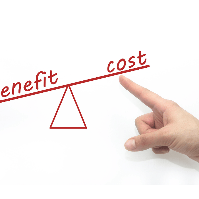 Benefit and costs see saw