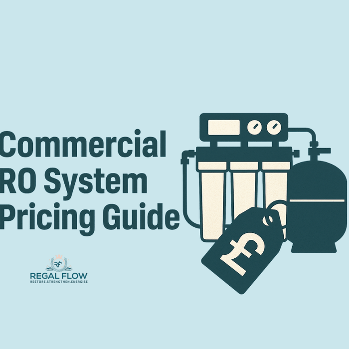 Commercial RO System price guide with RO System and Regal Flow logo