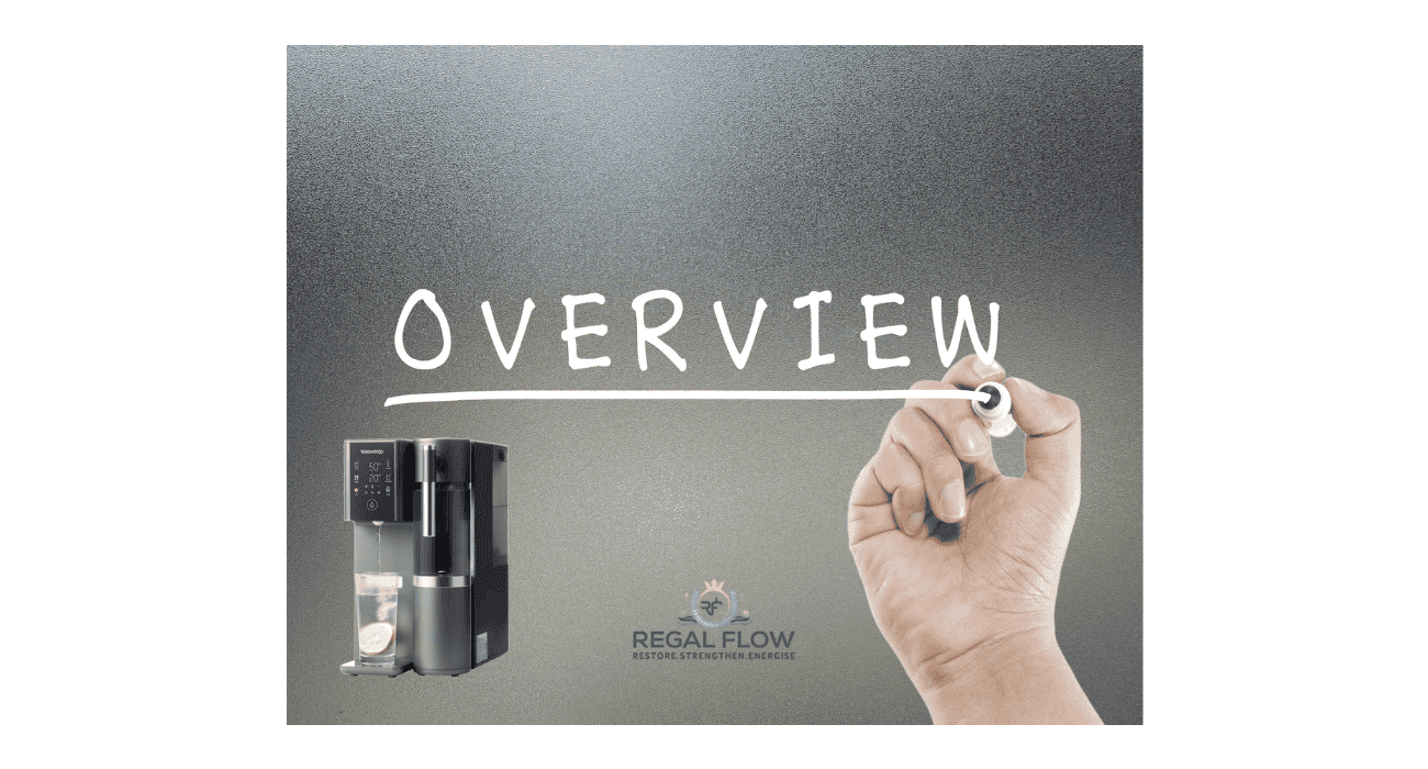 overview writing with a countertop water dispenser