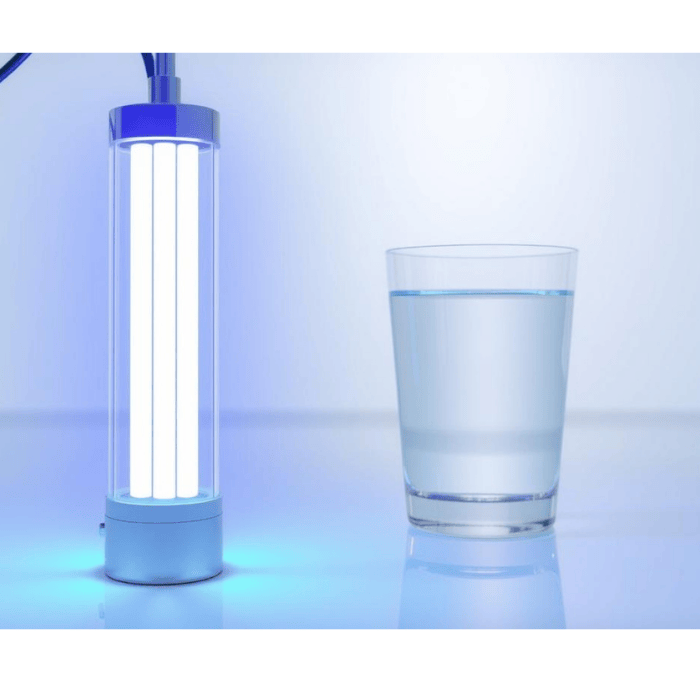 UV Light and glass of water