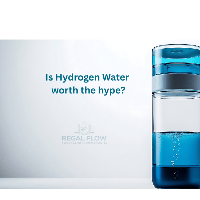 Hydrogen Water Graphic with regal flow logo