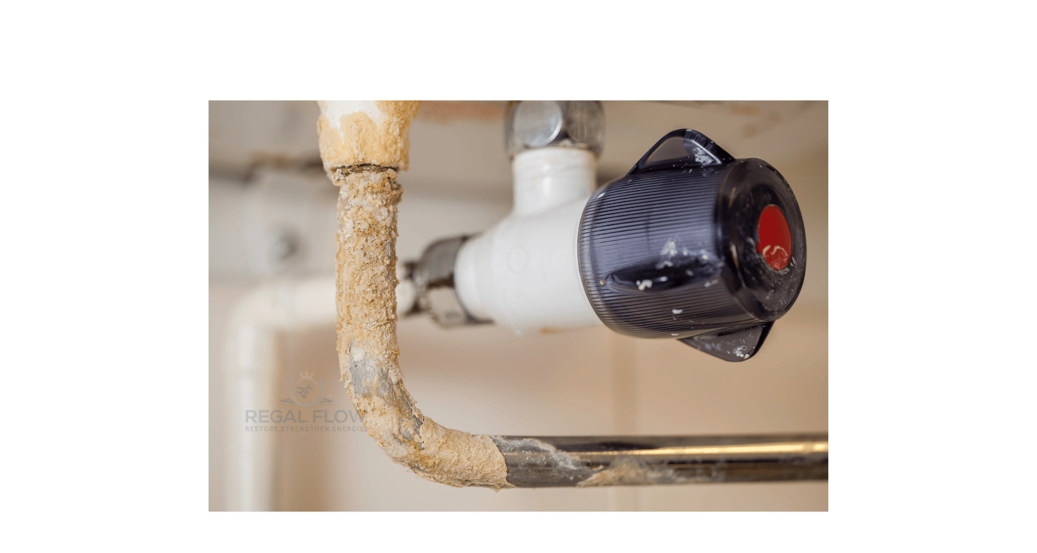 limescale build up in water pipes