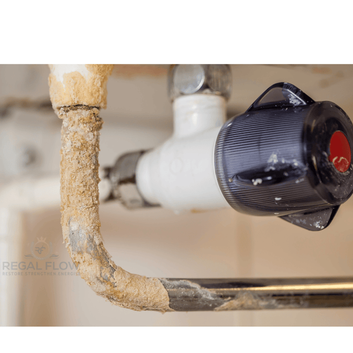 limescale build up in water pipes