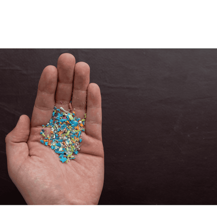 Microplastics in a hand