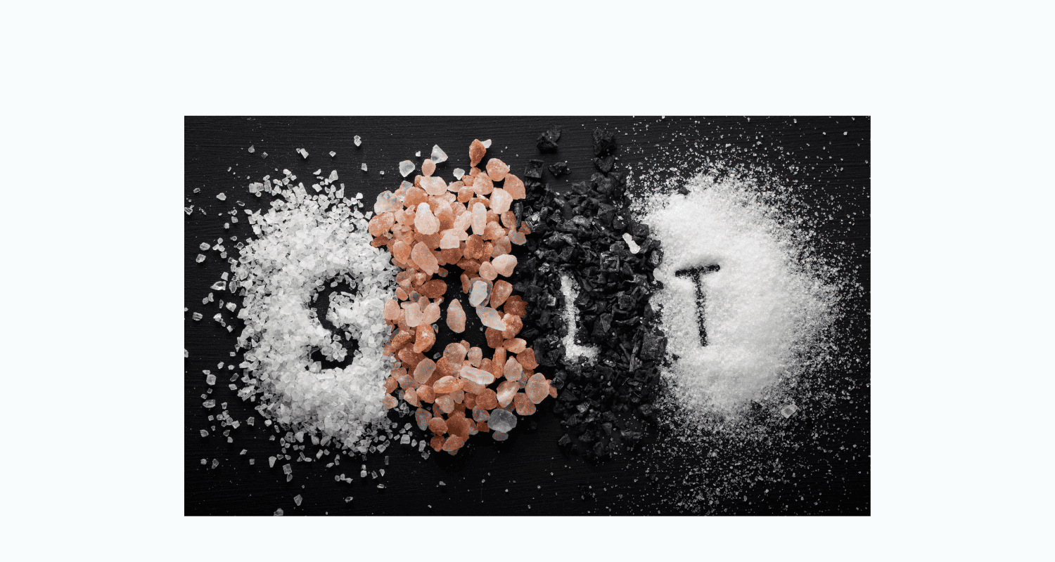 salt spelt out in different types of salt granules 