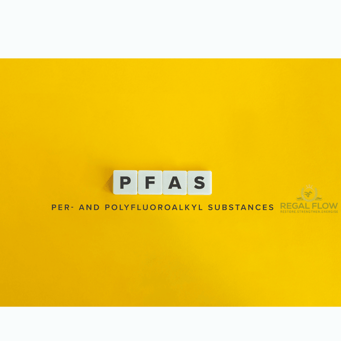PFAS on a yellow background