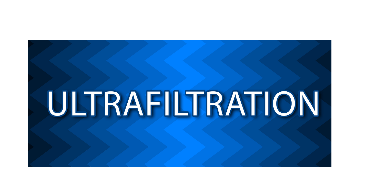 Ultrafiltration on blue background