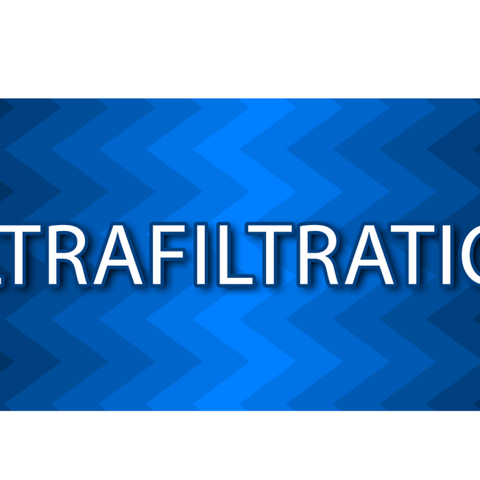 Ultrafiltration on blue background