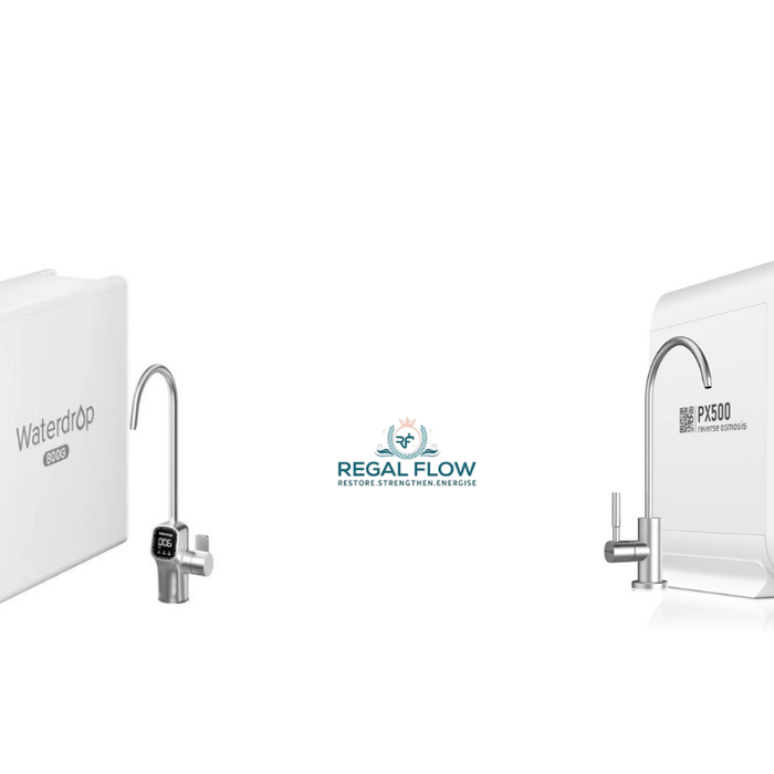 two under sink RO Systems and regal flow logo