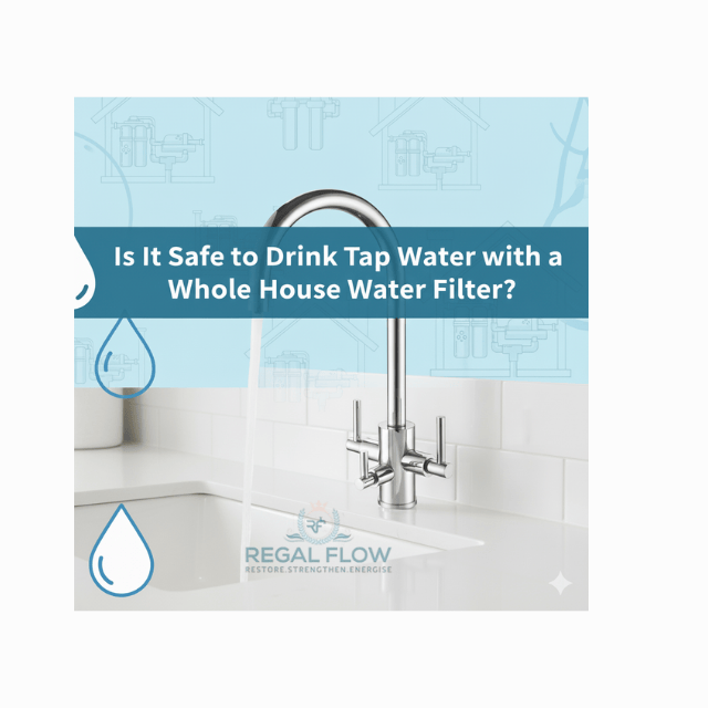 is tap water safe to drink with a whole house filter in front of a tap with regal flow logo