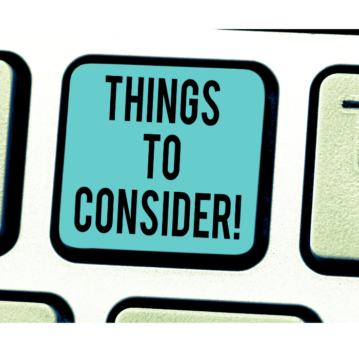 Things to consider button