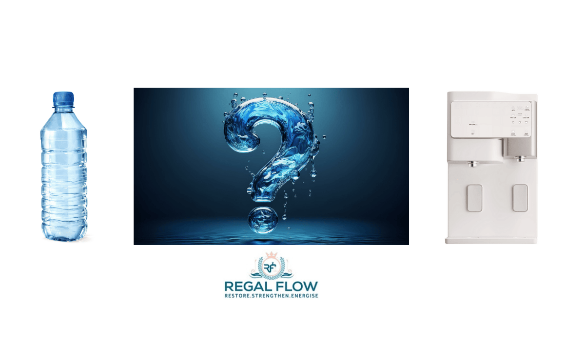 Bottled water with a countertop 