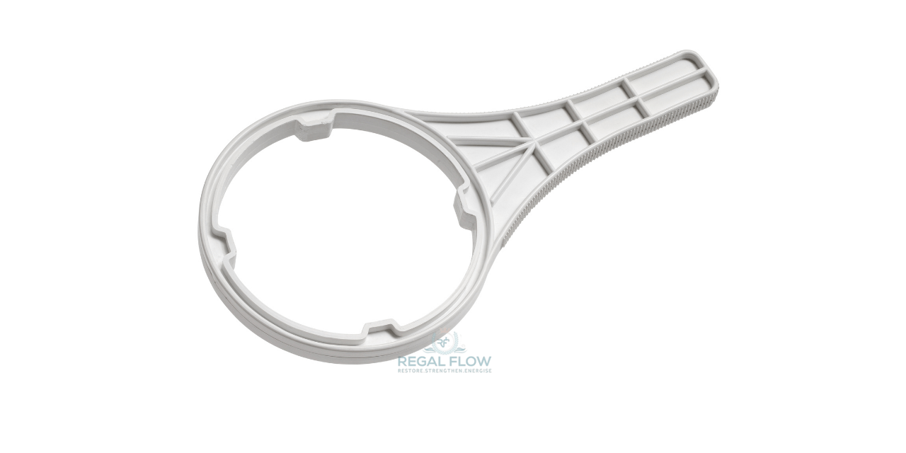 Water filter wrench with regal flow logo