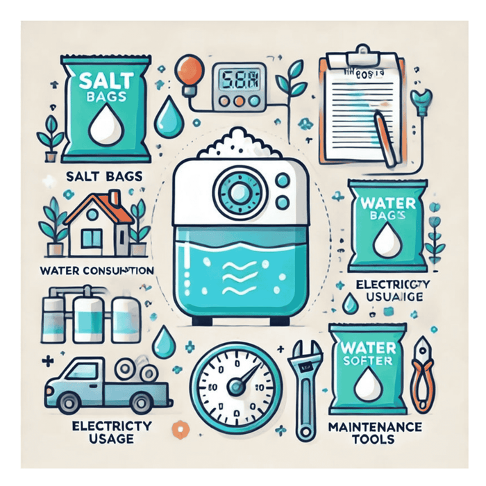A graphic showing costs of a water softener