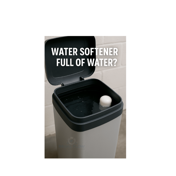 a water softener full of water 