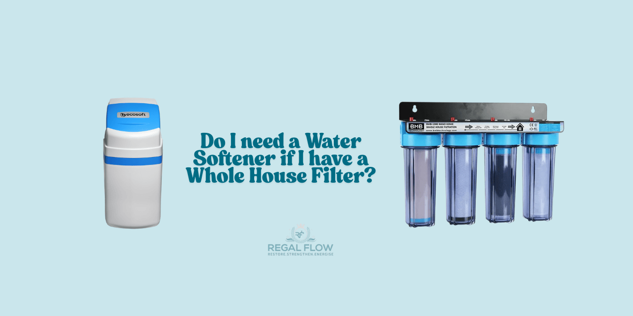 a water softener and a whole house filter with a regal flow logo
