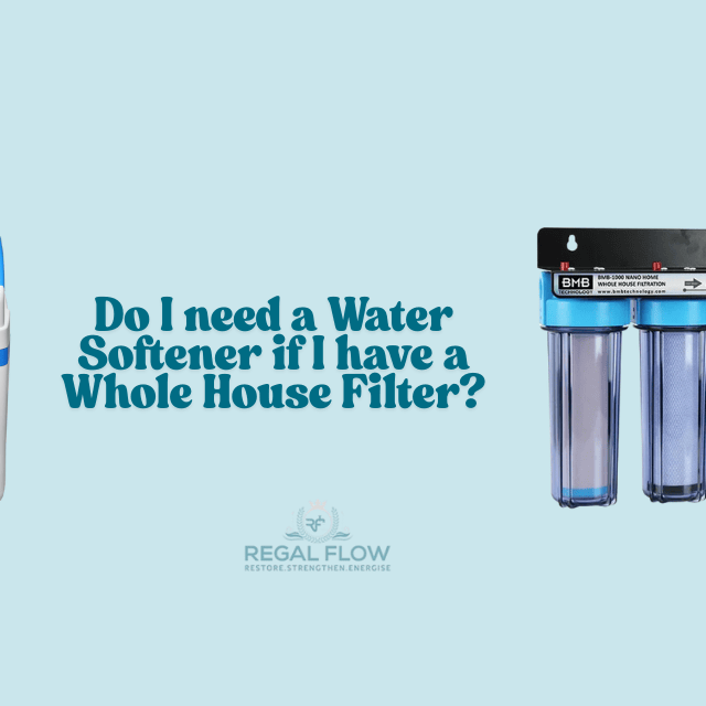 a water softener and a whole house filter with a regal flow logo