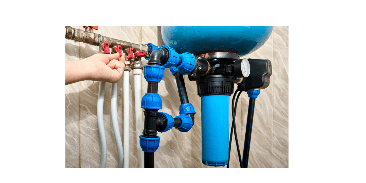 Water pressure tank and whole house filter