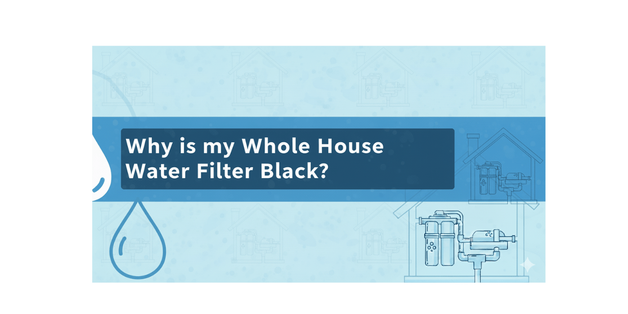 why is my whole house water filter black with water droplet