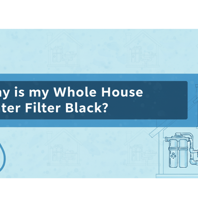 why is my whole house water filter black with water droplet