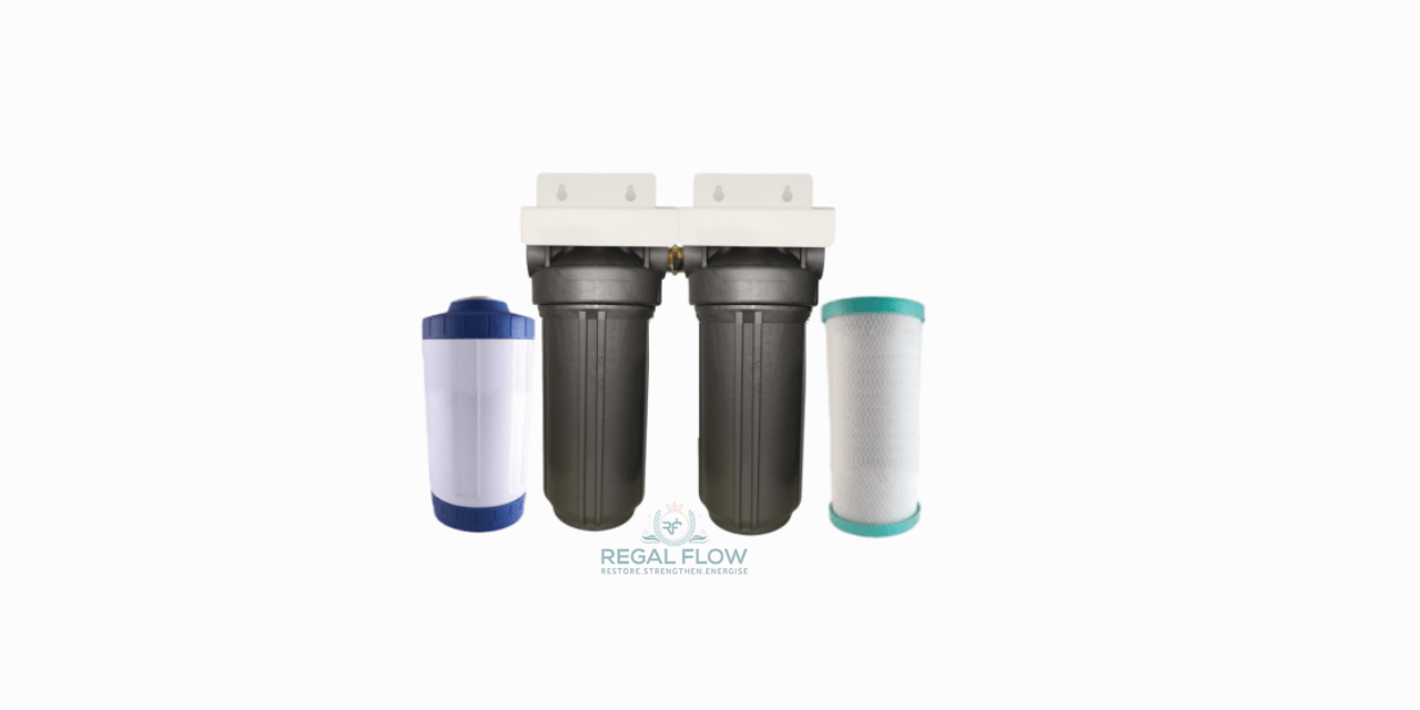 4 filters as a whole house filter system with regal flow logo