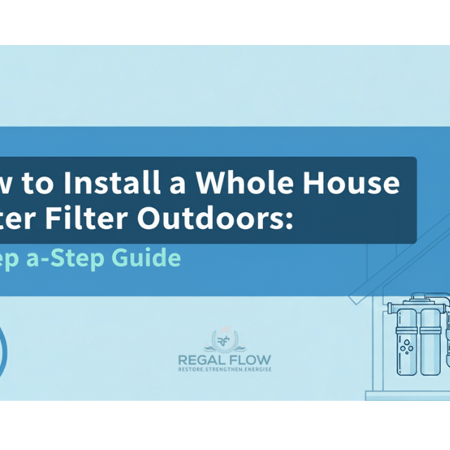 How to install a whole house water filter outdoors and regal flow logo