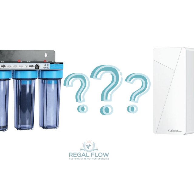 a whole house filter vs and under sink ro system with regal flow logo
