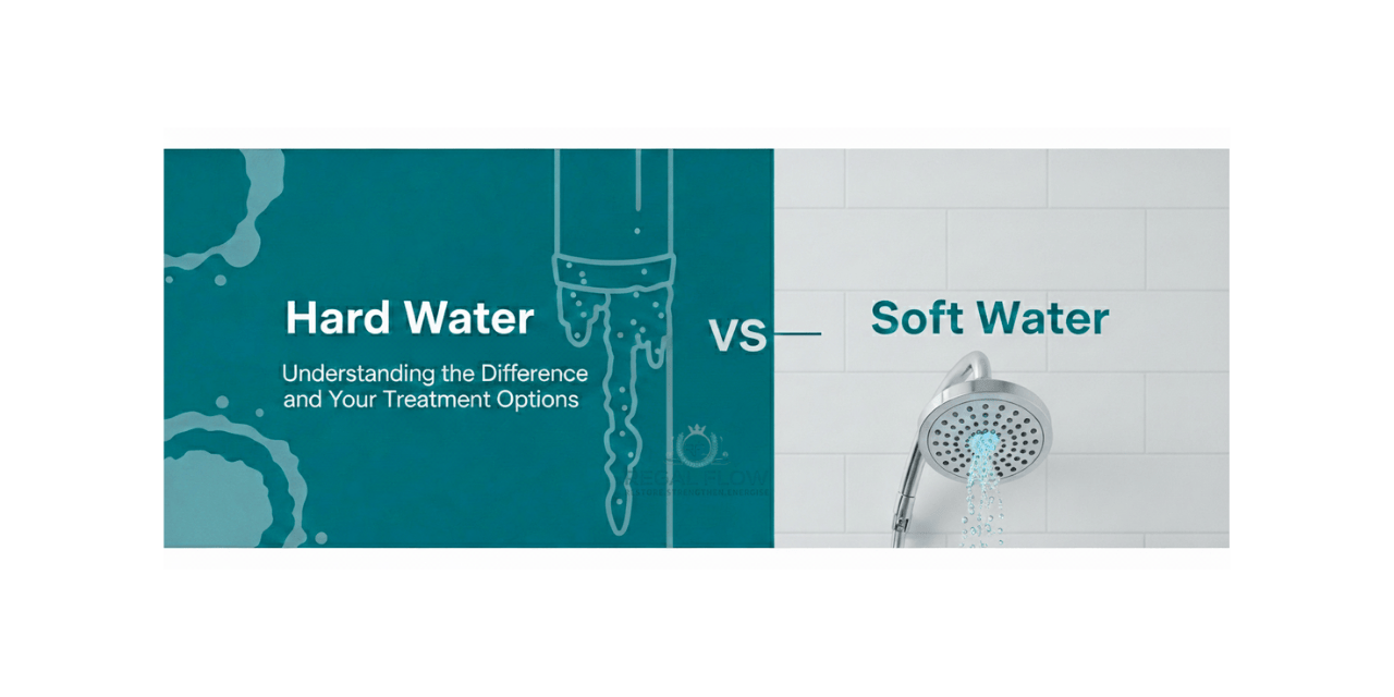 hard water vs soft water with regal flow logo