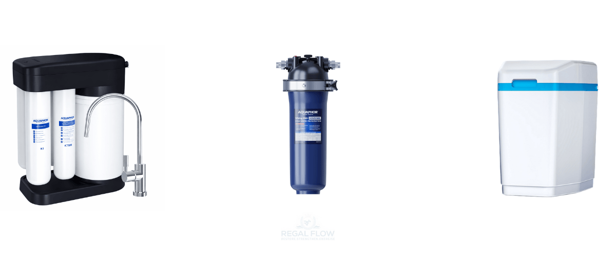 A reverse omsosis system, whole house filter and water softener from Aquaphor