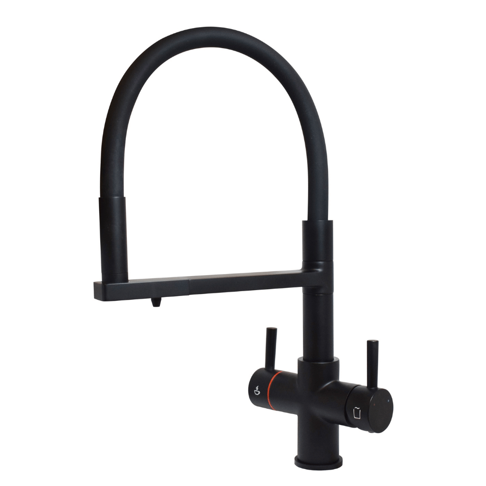 4in1 Black faucet on a white background