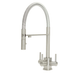 Aquila SQ brushed steel 3-way kitchen tap with square base and spring spout