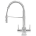 Milano SQ chrome 3-way kitchen tap with square base and angled spout for filtered water