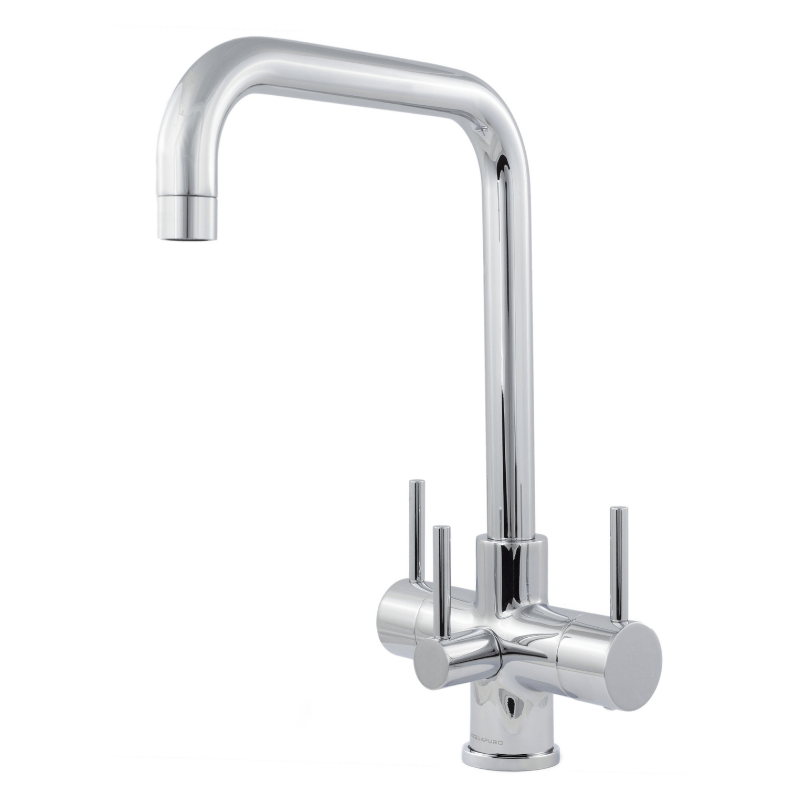 Acquapruo Monza 3 chrome 3-way kitchen tap with  spout and three levers