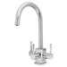 Verona SQ chrome 3-way tap with square body and smooth curved spout for filtered water