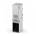 A tall, narrow white filtered water machine with ventilation grilles on the front, shown at a slight angle on a clean white background.