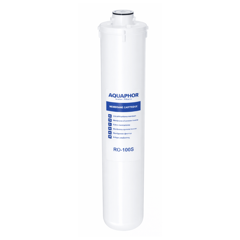 Aquaphor water filter cartridge on a white background