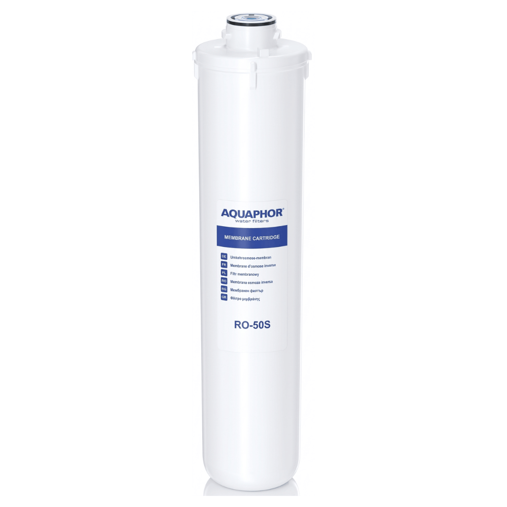Aquaphor RO Membrand water filter cartridge on a white background