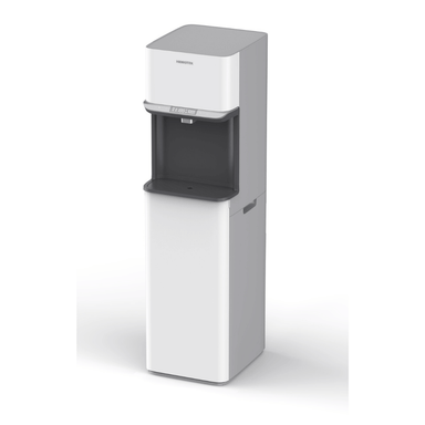 White and gray commercial water dispenser on a white background